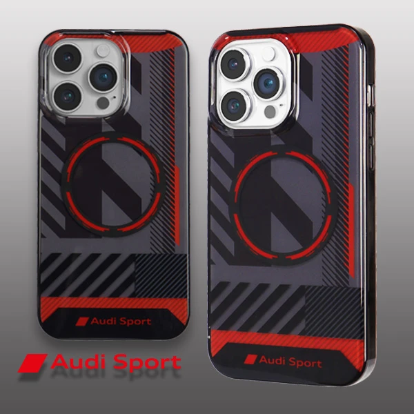 Apple iPhone 13 Pro Audi dėklas IML Sport MagSafe Case (AU-IMLMIP13P-RSQ/D2-BK) juodos spalvos aprašymas - Prekės nuotrauka