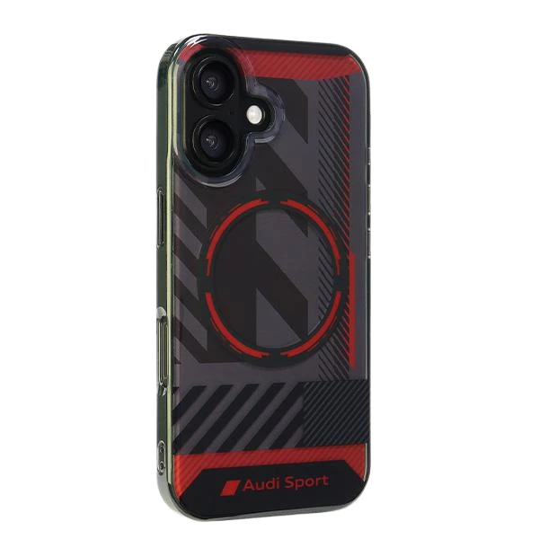 Apple iPhone 16 Audi IML Sport MagSafe (AUS-IMLMIP16-RSQ/D2-BK) dėklas telefonui juodos spalvos aprašymas - Prekės nuotrauka Apple iPhone 16 Audi IML Sport MagSafe (AUS-IMLMIP16-RSQ/D2-BK) dėklas telefonui juodos spalvos aprašymas - Prekės nuotrauka