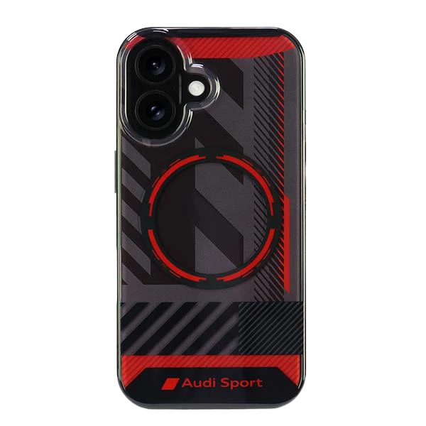 Apple iPhone 16 Audi IML Sport MagSafe (AUS-IMLMIP16-RSQ/D2-BK) dėklas telefonui juodos spalvos aprašymas - Prekės nuotrauka Apple iPhone 16 Audi IML Sport MagSafe (AUS-IMLMIP16-RSQ/D2-BK) dėklas telefonui juodos spalvos aprašymas - Prekės nuotrauka
