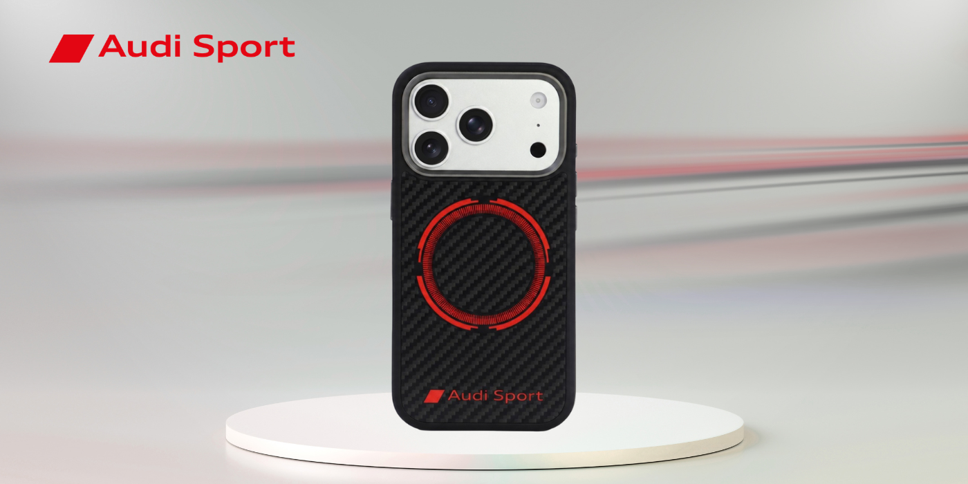 Dėklas Audi RSQ Carbon Fiber Sport Raudona Circle MagSafe Case for iPhone 18 Pro / 17 Pro - Juodas aprašymas - Prekės nuotrauka