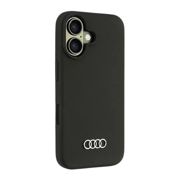 Apple iPhone 16 Audi Silicone (AU-LSRIP16-Q3/D1-BK) dėklas telefonui juodos spalvos aprašymas - Prekės nuotrauka