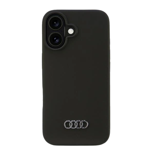 Apple iPhone 16 Audi Silicone (AU-LSRIP16-Q3/D1-BK) dėklas telefonui juodos spalvos aprašymas - Prekės nuotrauka