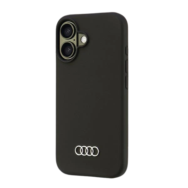 Apple iPhone 16 Audi Silicone (AU-LSRIP16-Q3/D1-BK) dėklas telefonui juodos spalvos aprašymas - Prekės nuotrauka