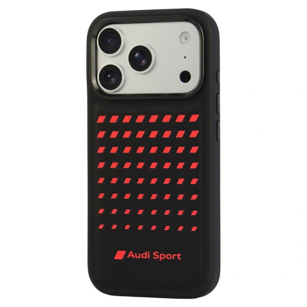 Dėklas Audi Sport Synthetic Leather MagSafe Case for iPhone 18 Pro / 17 Pro - Juodas aprašymas - Prekės nuotrauka