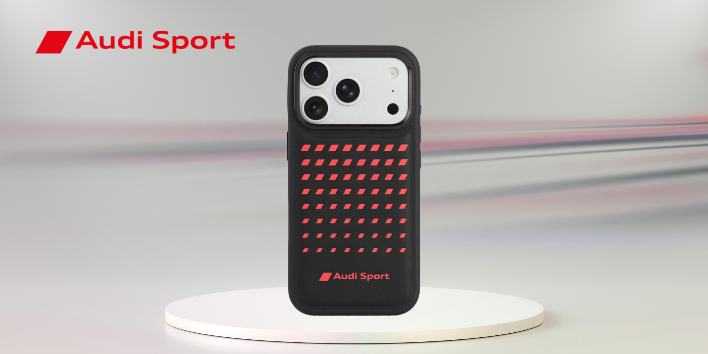 Dėklas Audi Sport Synthetic Leather MagSafe Case for iPhone 18 Pro / 17 Pro - Juodas aprašymas - Prekės nuotrauka