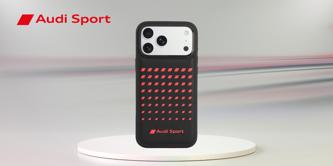 Dėklas Audi Sport Synthetic Leather MagSafe Case for iPhone 18 Pro Max / 17 Pro Max - Juodas aprašymas - Prekės nuotrauka