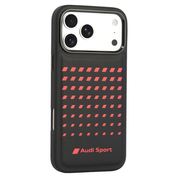 Dėklas Audi Sport Synthetic Leather MagSafe Case for iPhone 18 Pro Max / 17 Pro Max - Juodas aprašymas - Prekės nuotrauka