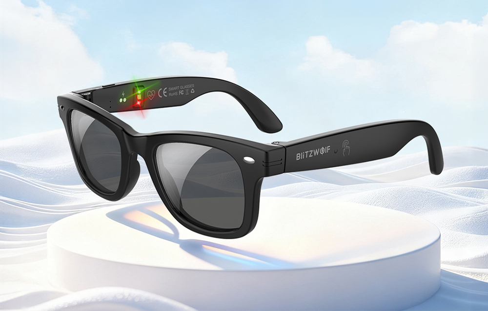 BlitzWolf BW-AG1 AI Smart Glasses with aprašymas - Prekės nuotrauka