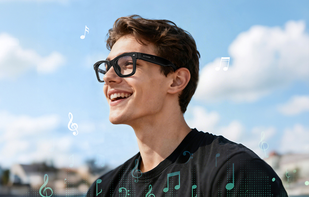 BlitzWolf BW-AG1 AI Smart Glasses with Raudona Lenses aprašymas - Prekės nuotrauka