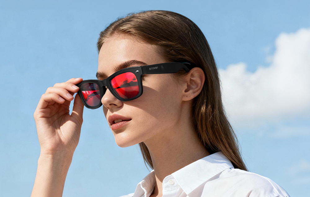 BlitzWolf BW-AG1 AI Smart Glasses with Raudona Lenses aprašymas - Prekės nuotrauka