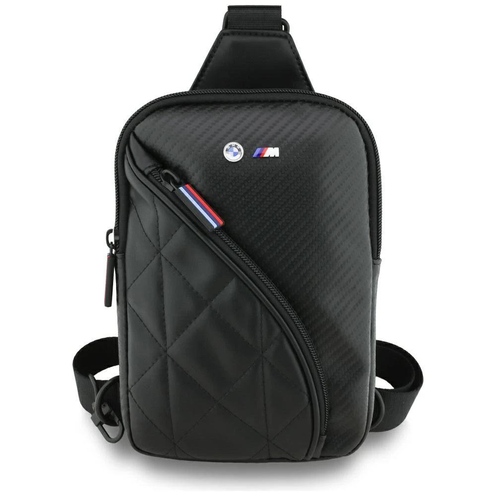 BMW Carbon Pocket & Metal Logo Crossbody Phone Bag - Juodas aprašymas - Prekės nuotrauka