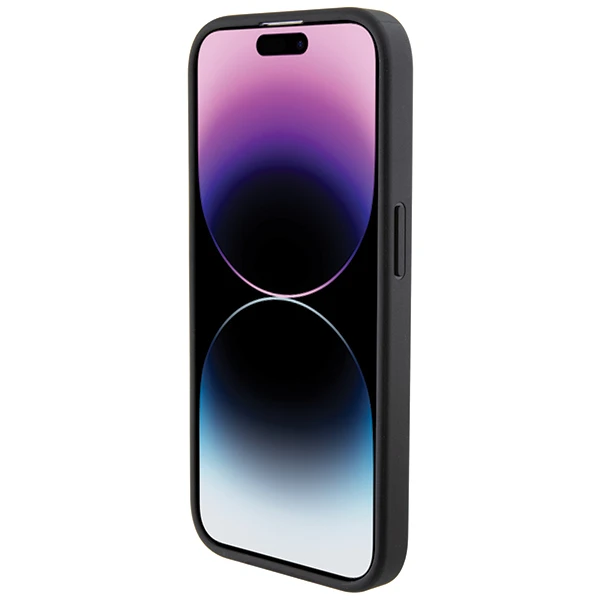 BMW Grip Stand Smooth & Perforated dėklas iPhone 15 Pro - juodas aprašymas - Prekės nuotrauka
