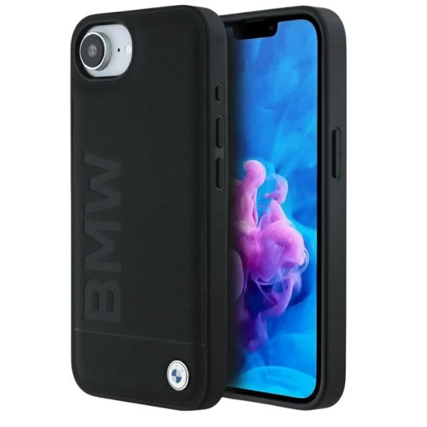 Dėklas BMW Leather Hot Stamp iPhone 16e Case - Juodas aprašymas - Prekės nuotrauka
