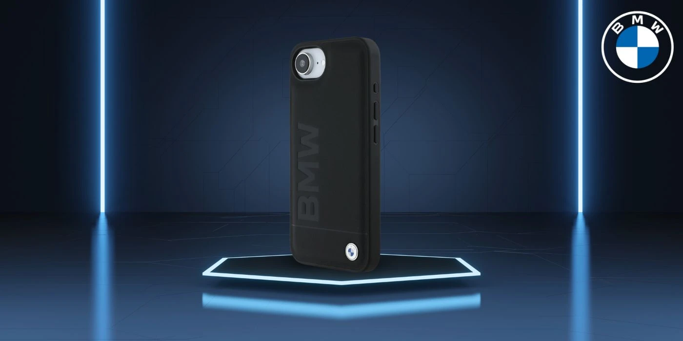 Dėklas BMW Leather Hot Stamp iPhone 16e Case - Juodas aprašymas - Prekės nuotrauka
