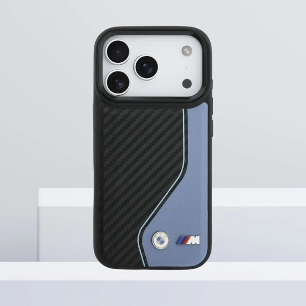 BMW M anglies pluošto logotipo „MagSafe“ dėklas, skirtas „iPhone 17 Pro“ - Mėlyna aprašymas - Prekės nuotrauka