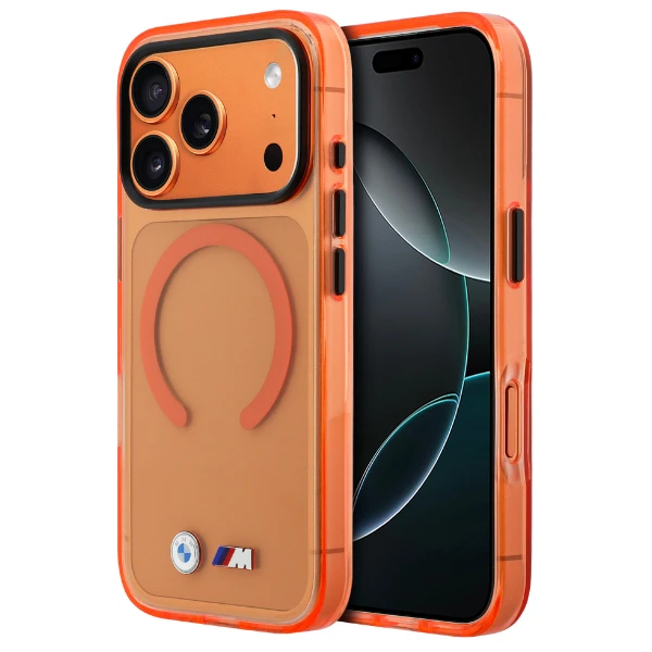 Dėklas BMW M IML Metal Logos MagSafe Case for iPhone 17 Pro - Pro Oranžinis aprašymas - Prekės nuotrauka