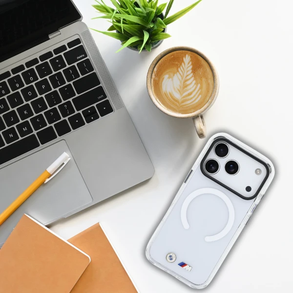 Dėklas BMW M IML Shockproof Metal Logos MagSafe Case for iPhone 17 Pro - Clear aprašymas - Prekės nuotrauka