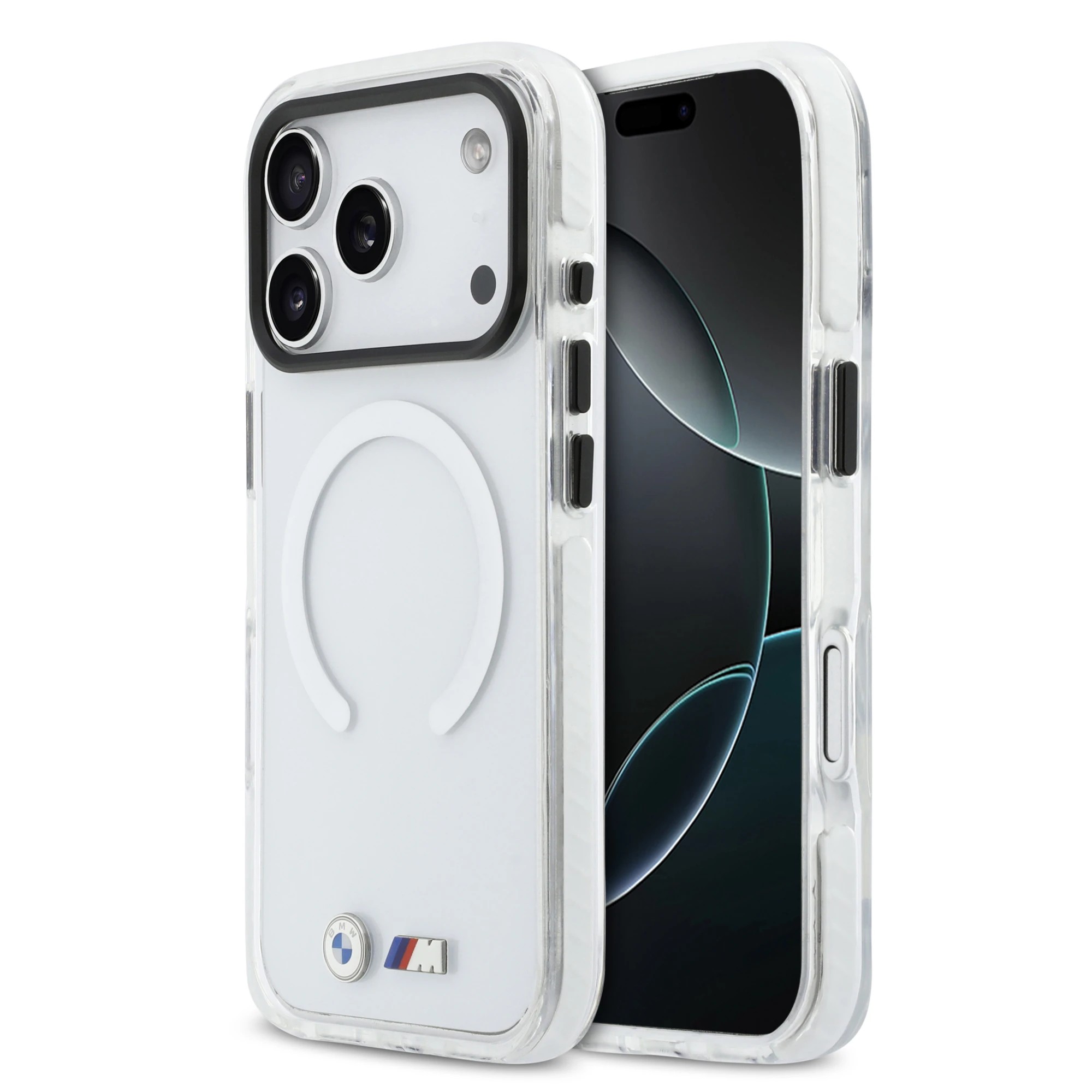 Dėklas BMW M IML Shockproof Metal Logos MagSafe Case for iPhone 17 Pro Max - Transparent aprašymas - Prekės nuotrauka