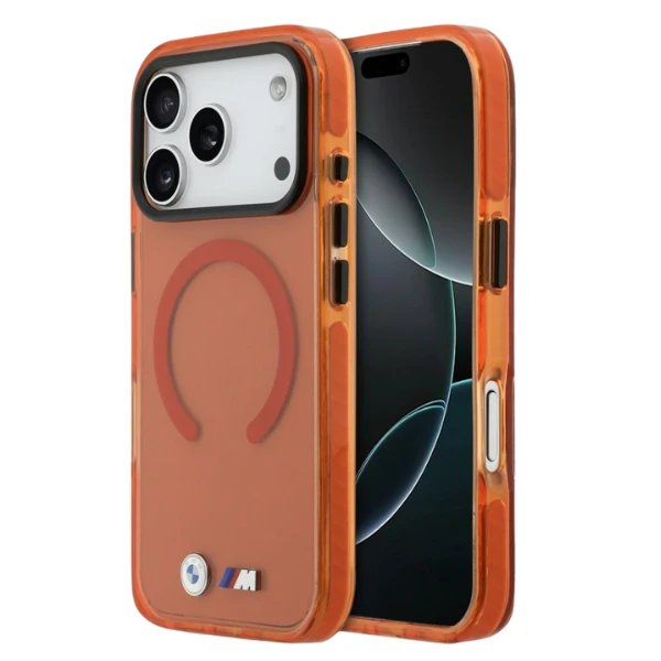 Dėklas BMW M IML Shockproof Metal Logos MagSafe Case for iPhone 17 Pro - Pro Oranžinis aprašymas - Prekės nuotrauka
