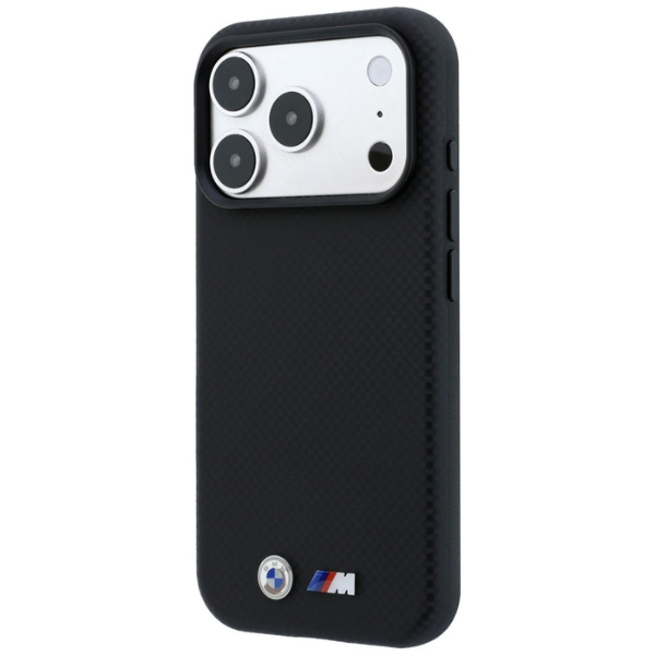 Dėklas BMW M Quadrille Kevlar Metal Logo MagSafe Case for iPhone 17 Pro / 18 Pro - Juodas aprašymas - Prekės nuotrauka
