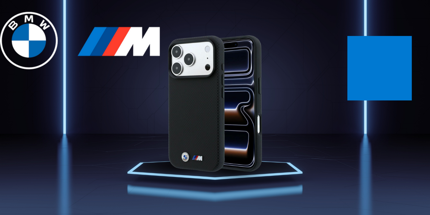 Dėklas BMW M Quadrille Kevlar Metal Logo MagSafe Case for iPhone 17 Pro / 18 Pro - Juodas aprašymas - Prekės nuotrauka