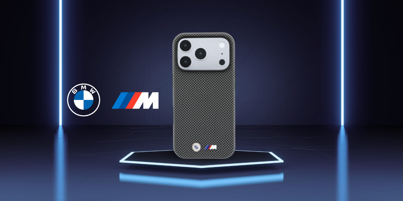 Dėklas BMW M Quadrille Kevlar Metal Logo MagSafe Case for iPhone 17 Pro / 18 Pro - Gray aprašymas - Prekės nuotrauka