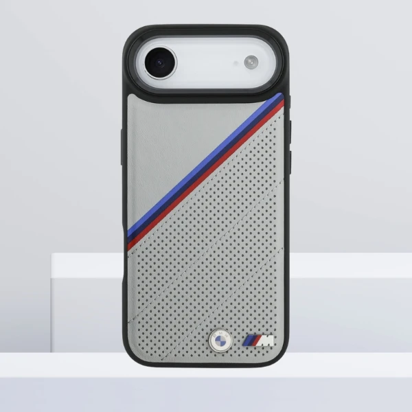 Dėklas BMW M Tricolor Metal Logo MagSafe skirtas Apple iPhone 17 Air pilkos spalvos aprašymas - Prekės nuotrauka Dėklas BMW M Tricolor Metal Logo MagSafe skirtas Apple iPhone 17 Air pilkos spalvos aprašymas - Prekės nuotrauka
