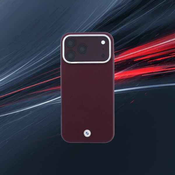 BMW Sign Deboss Quilted Metal Logo MagSafe dėklas iPhone 18 Pro Max / 17 Pro Max - Bordo aprašymas - Prekės nuotrauka