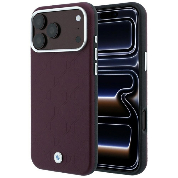 BMW Sign Deboss Quilted Metal Logo MagSafe dėklas iPhone 18 Pro Max / 17 Pro Max - Bordo aprašymas - Prekės nuotrauka