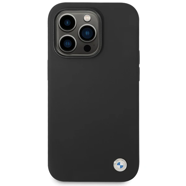 Dėklas BMW Silicone Metal Logo case for iPhone 15 Pro - juodas aprašymas - Prekės nuotrauka