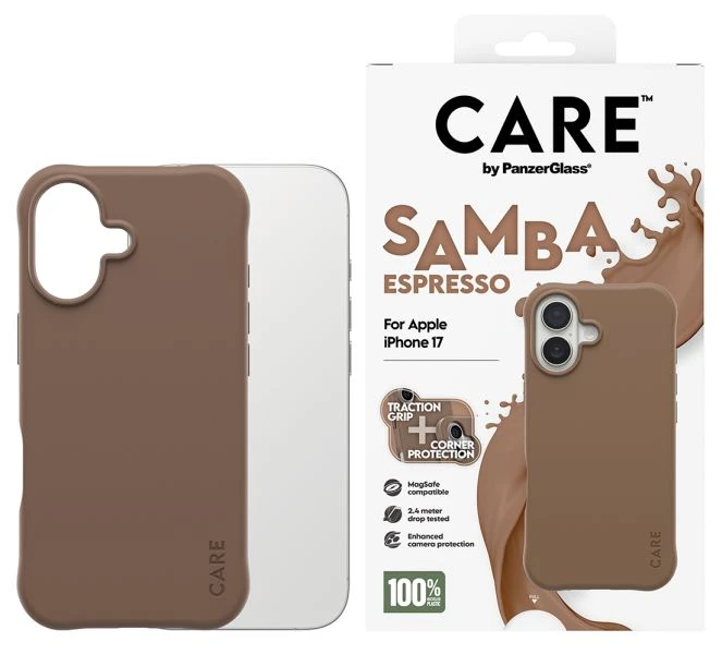 „Panzer Glass CARE by PanzerGlass“ madingas „Samba“ dėklas su „Baltas MagSafe“, skirtas „iPhone 17“ – permatomas aprašymas - Prekės nuotrauka