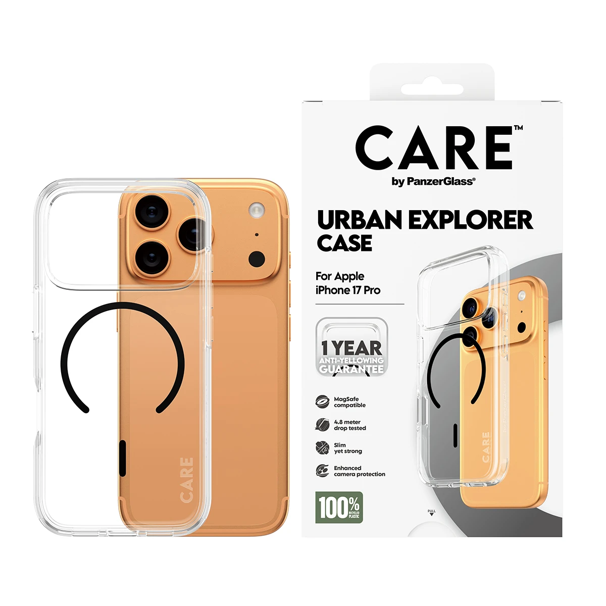 „Panzer Glass CARE by PanzerGlass“ flagmano „Urban Explorer“ dėklas su „Juodu MagSafe“, skirtas „iPhone 17 Pro“ – permatomas aprašymas - Prekės nuotrauka „Panzer Glass CARE by PanzerGlass“ flagmano „Urban Explorer“ dėklas su „Juodu MagSafe“, skirtas „iPhone 17 Pro“ – permatomas aprašymas - Prekės nuotrauka
