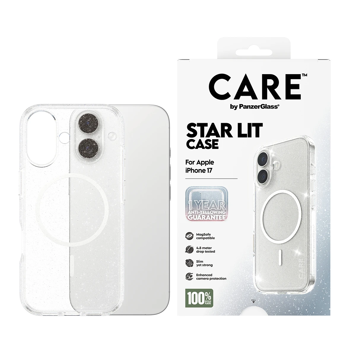 „Panzer Glass CARE by PanzerGlass“ flagmano „Urban Explorer“ dėklas su „Juodu MagSafe“, skirtas „iPhone 17 Pro“ – permatomas aprašymas - Prekės nuotrauka