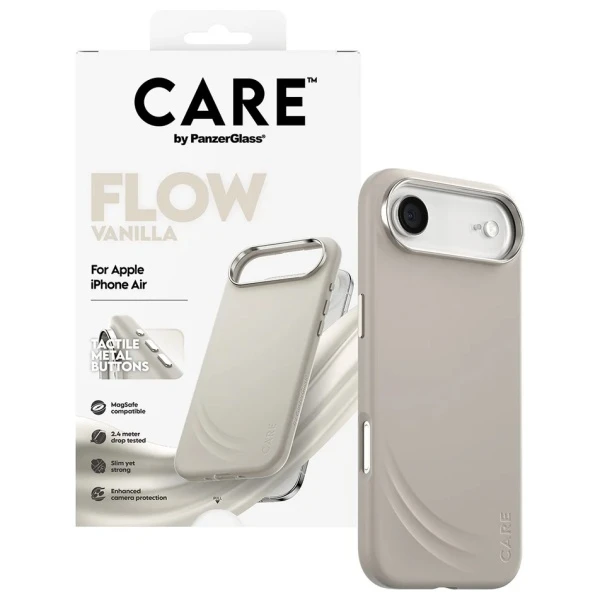 „Panzer Glass CARE by PanzerGlass FLOW MagSafe“ dėklas, skirtas „iPhone Air“ – rusvai geltonas aprašymas - Prekės nuotrauka „Panzer Glass CARE by PanzerGlass FLOW MagSafe“ dėklas, skirtas „iPhone Air“ – rusvai geltonas aprašymas - Prekės nuotrauka