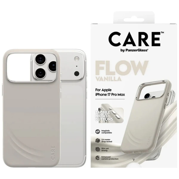 „Panzer Glass CARE by PanzerGlass FLOW MagSafe“ dėklas, skirtas „iPhone 17 Pro Max“ – rusvai geltonas aprašymas - Prekės nuotrauka „Panzer Glass CARE by PanzerGlass FLOW MagSafe“ dėklas, skirtas „iPhone 17 Pro Max“ – rusvai geltonas aprašymas - Prekės nuotrauka