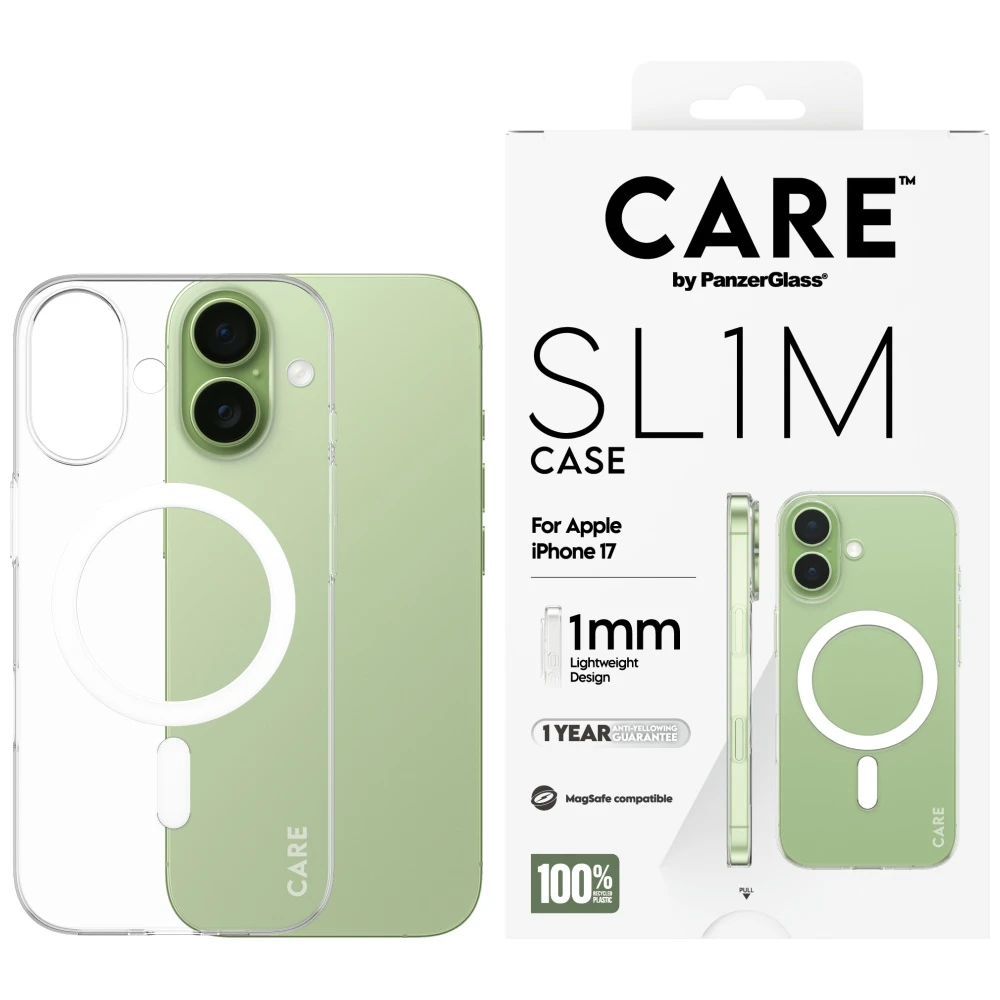 Dėklas Panzer Glass CARE by PanzerGlass SL1M MagSafe Case for iPhone 17 - Transparent aprašymas - Prekės nuotrauka