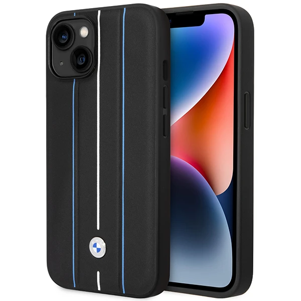 Dėklas BMW BMHCP14S22RVSK iPhone 14 6,1 colio juodas/juodas kietas odinis antspaudas mėlynos linijos aprašymas - Prekės nuotrauka Dėklas BMW BMHCP14S22RVSK iPhone 14 6,1 colio juodas/juodas kietas odinis antspaudas mėlynos linijos aprašymas - Prekės nuotrauka