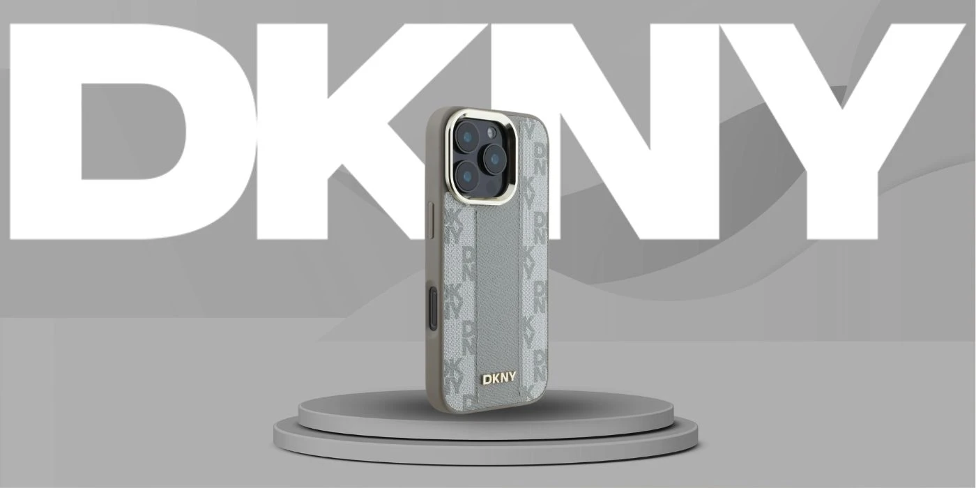 Dėklas DKNY Checkered Pattern Magsafe iPhone 16 Pro Case - rusvai gelsvas aprašymas - Prekės nuotrauka