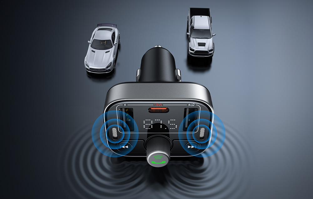 FM Transmitter Baseus S-09 Pro, Bluetooth (juodas) aprašymas - Prekės nuotrauka