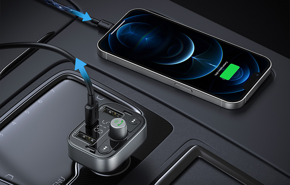 FM Transmitter Baseus S-09 Pro, Bluetooth (juodas) aprašymas - Prekės nuotrauka
