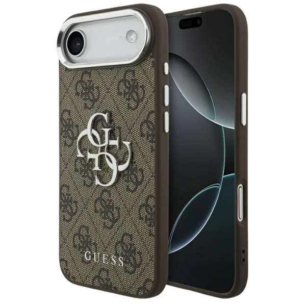 Dėklas Guess 4G Big 4G Classic Logo case for iPhone 17 Air - ruda and sidabrinis aprašymas - Prekės nuotrauka