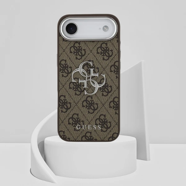 Dėklas Guess 4G Big 4G Classic Logo case for iPhone 17 Air - ruda and sidabrinis aprašymas - Prekės nuotrauka