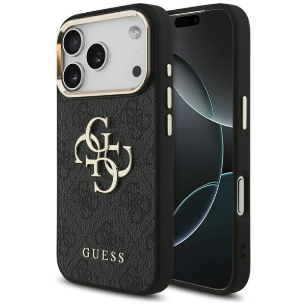 Dėklas Guess 4G Big 4G Classic Logo Case for iPhone 17 Pro / 18 Pro - Juodas and Gold aprašymas - Prekės nuotrauka