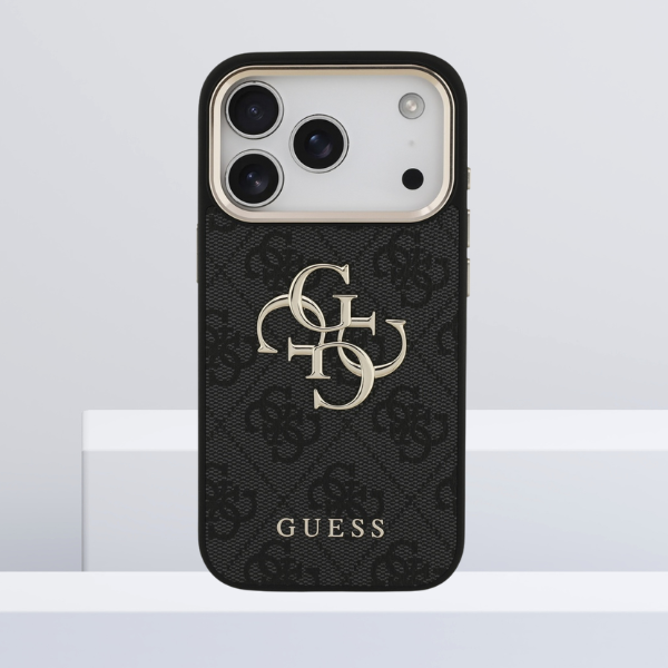 Dėklas Guess 4G Big 4G Classic Logo Case for iPhone 17 Pro / 18 Pro - Juodas and Gold aprašymas - Prekės nuotrauka