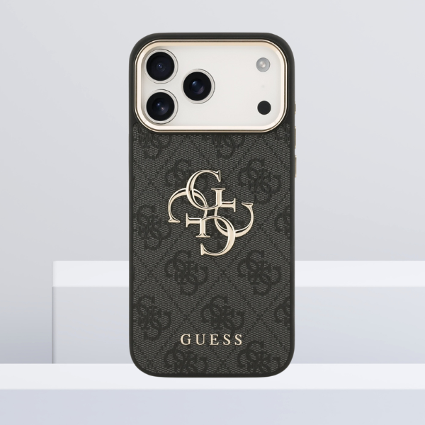 Dėklas Guess 4G Big 4G Classic Logo Case for iPhone 17 Pro Max / 18 Pro Max - Juodas and Gold aprašymas - Prekės nuotrauka