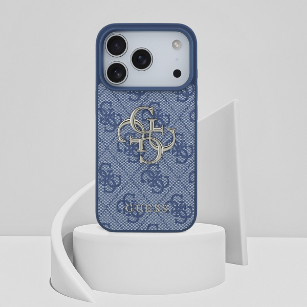 Dėklas Guess GUSS 4G Big Logo Case, skirta iPhone 17 Pro Max / 18 Pro Max – Mėlyna aprašymas - Prekės nuotrauka