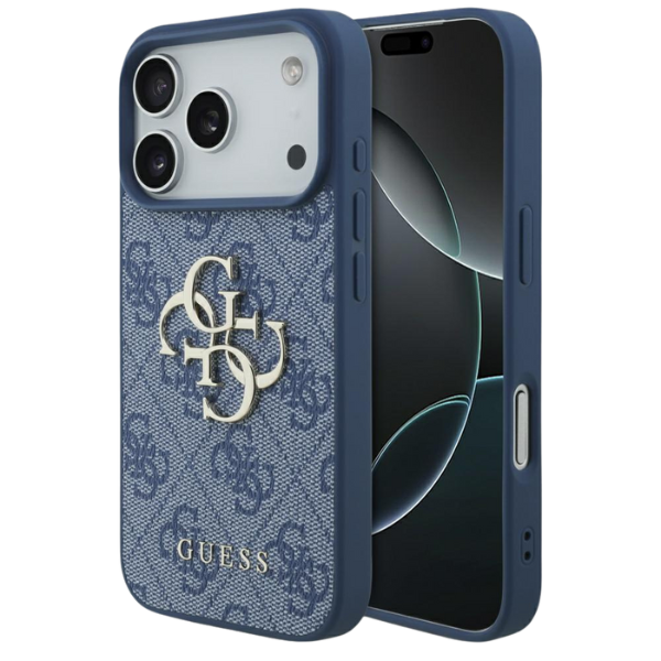 Dėklas Guess GUSS 4G Big Logo Case, skirta iPhone 17 Pro Max / 18 Pro Max – Mėlyna aprašymas - Prekės nuotrauka
