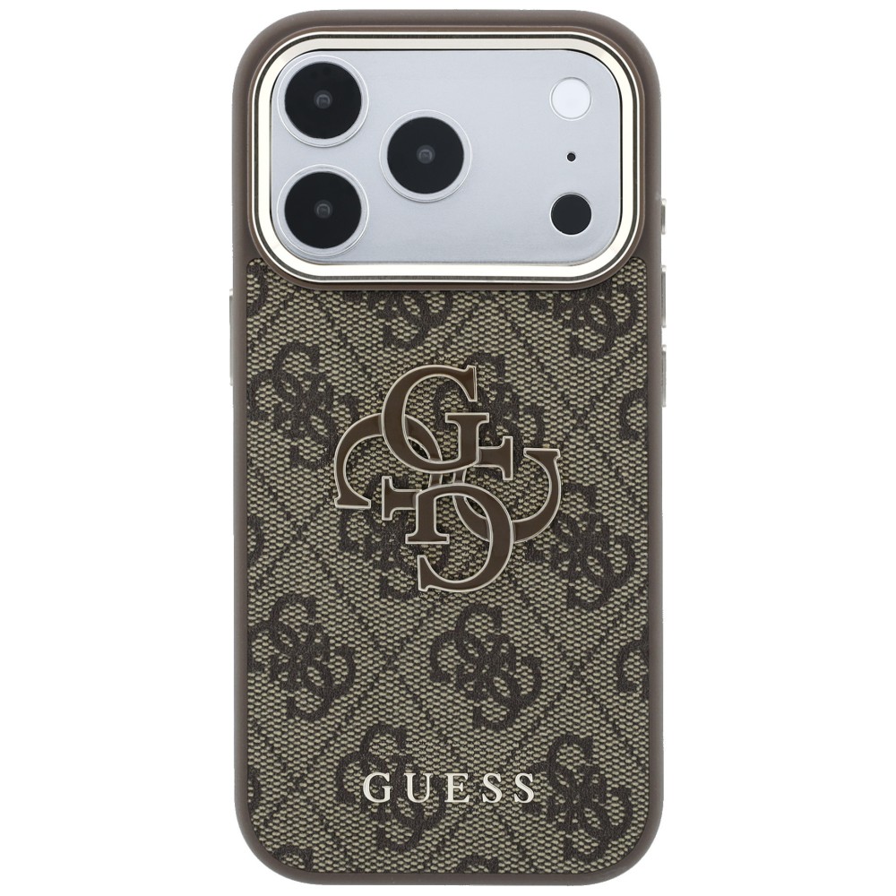 Guess 4G & Big Resin Logo Dėklas, skirtas iPhone 17 Pro Max / 18 Pro Max – Ruda aprašymas - Prekės nuotrauka