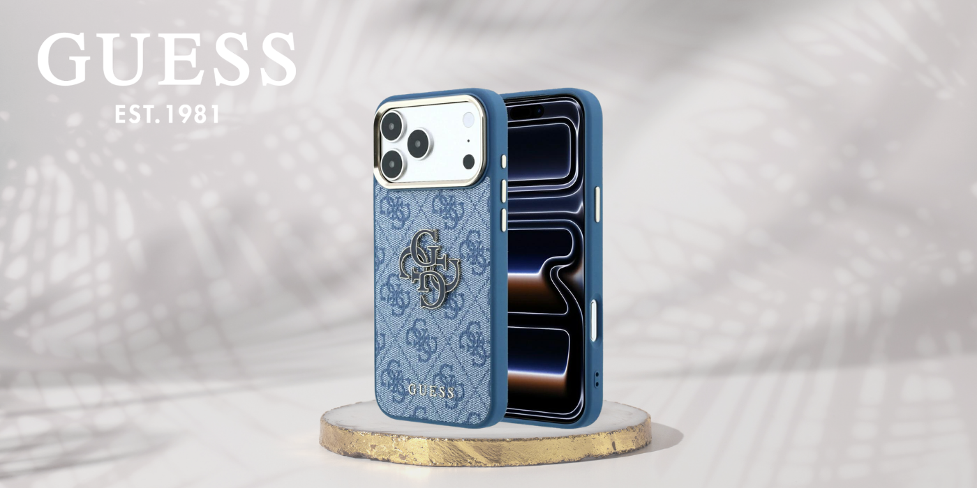 Dėklas Guess 4G & Big Resin Logo Case for iPhone 17 Pro / 18 Pro - Šviesiai mėlyna aprašymas - Prekės nuotrauka