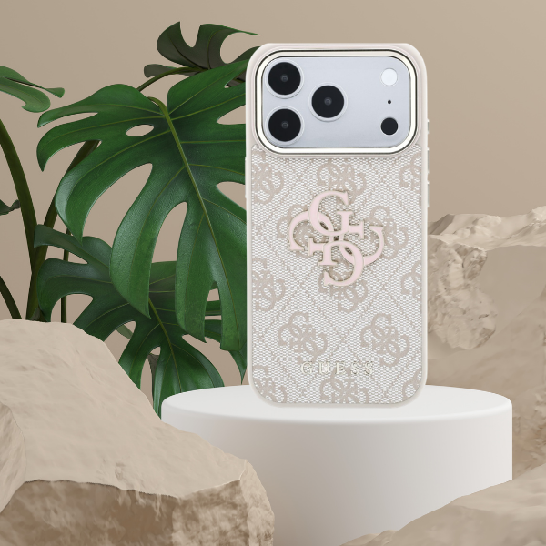 Dėklas Guess 4G & Big Resin Logo Case, skirta iPhone 17 Pro Max / 18 Pro Max – Rožinė aprašymas - Prekės nuotrauka